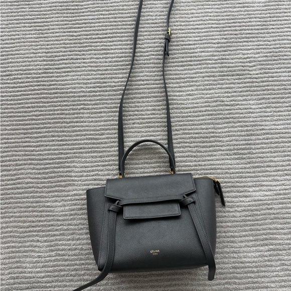 Celine Grained Calfskin Nano Belt Bag Black - Picture 2 of 15